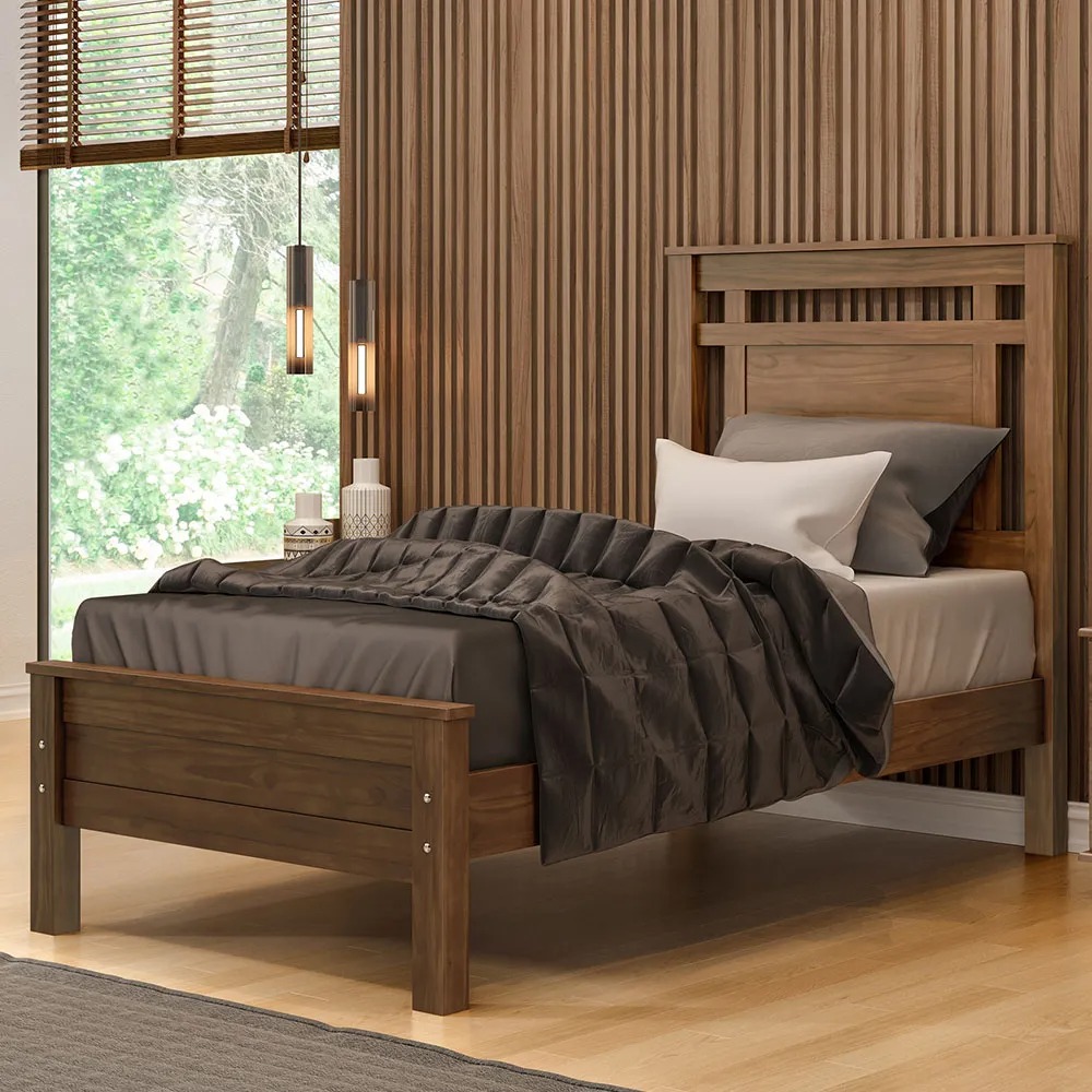 Como Criar um Quarto de Solteiro Moderno e Funcional com Camas de Madeira Maciça?