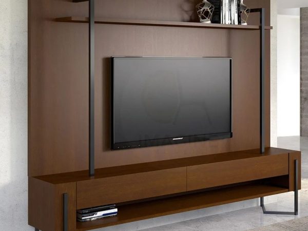 Criando um espaço funcional: A vantagem do Rack de madeira com painel